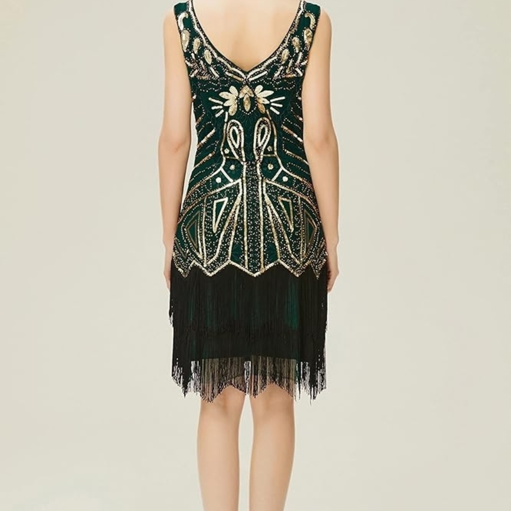 NWT BABEYOND Women's Flapper 1920s Beaded Fringed Dress- 5XL- READ DESCRIPTION - Picture 2 of 10